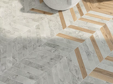 SCULTOREA CHEVRON FOAM GREY - Porcelain stoneware wall/floor tiles with marble effect by Marca Corona - view 2